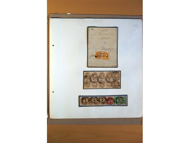1850/67, alter Sammlungsteil mit u.a. diversen handschriftlichen Entwertungen, auch auf Briefen, Letzttagsbrief, diverse GAA 