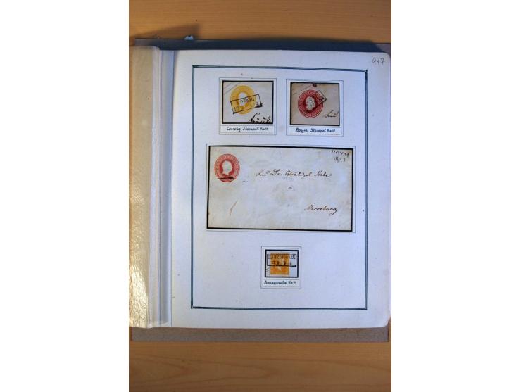 1850/67, alter Sammlungsteil mit u.a. diversen handschriftlichen Entwertungen, auch auf Briefen, Letzttagsbrief, diverse GAA 