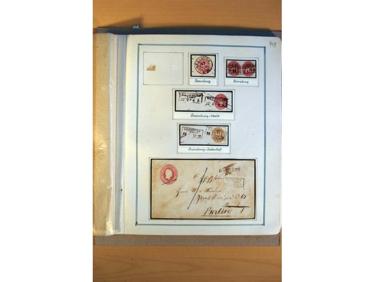 1850/67, alter Sammlungsteil mit u.a. diversen handschriftlichen Entwertungen, auch auf Briefen, Letzttagsbrief, diverse GAA 