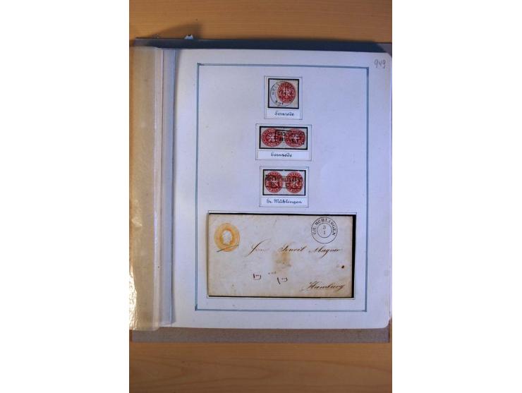 1850/67, alter Sammlungsteil mit u.a. diversen handschriftlichen Entwertungen, auch auf Briefen, Letzttagsbrief, diverse GAA 