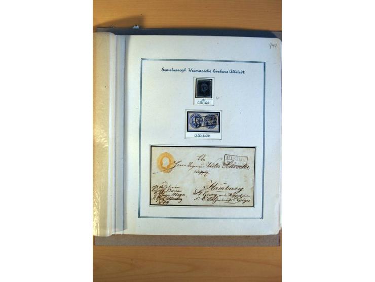 1850/67, alter Sammlungsteil mit u.a. diversen handschriftlichen Entwertungen, auch auf Briefen, Letzttagsbrief, diverse GAA 