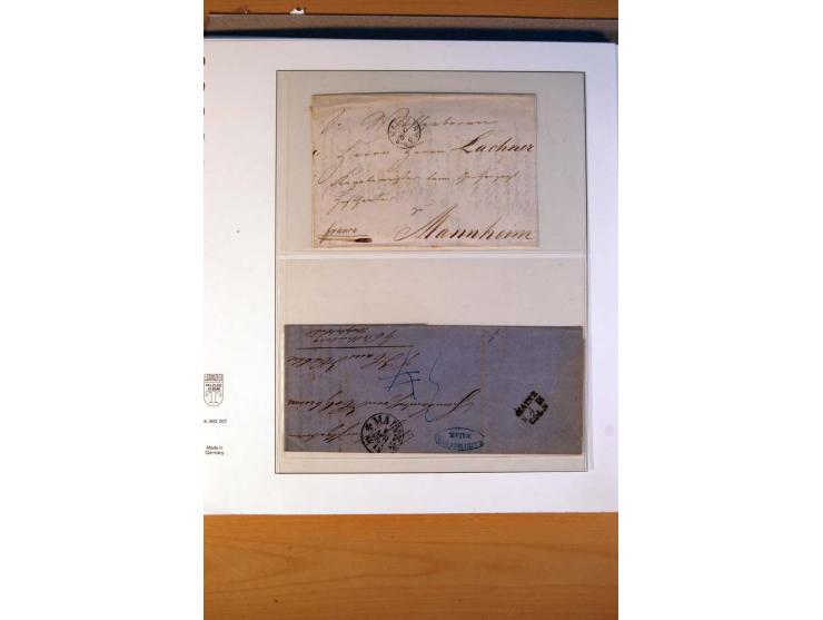 1852/66, gestempelte Sammlung inkl. einiger Briefe, dabei Mi.-Nr. 10aII mit 4-Ring-Versuchsstempel und Mi.-Nr. 18, 25, 36 ges