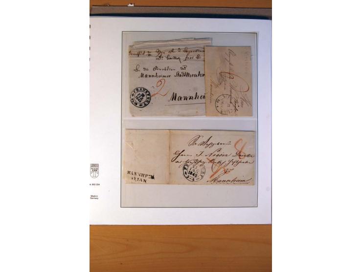 1852/66, gestempelte Sammlung inkl. einiger Briefe, dabei Mi.-Nr. 10aII mit 4-Ring-Versuchsstempel und Mi.-Nr. 18, 25, 36 ges