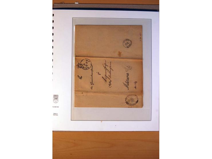 1852/66, gestempelte Sammlung inkl. einiger Briefe, dabei Mi.-Nr. 10aII mit 4-Ring-Versuchsstempel und Mi.-Nr. 18, 25, 36 ges