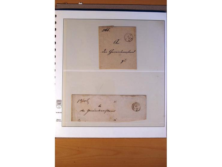 1852/66, gestempelte Sammlung inkl. einiger Briefe, dabei Mi.-Nr. 10aII mit 4-Ring-Versuchsstempel und Mi.-Nr. 18, 25, 36 ges