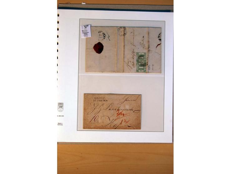 1852/66, gestempelte Sammlung inkl. einiger Briefe, dabei Mi.-Nr. 10aII mit 4-Ring-Versuchsstempel und Mi.-Nr. 18, 25, 36 ges