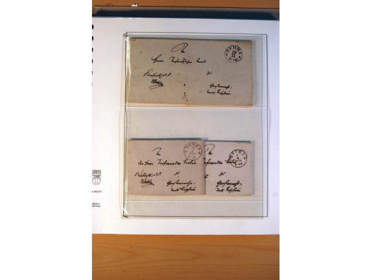 1852/66, gestempelte Sammlung inkl. einiger Briefe, dabei Mi.-Nr. 10aII mit 4-Ring-Versuchsstempel und Mi.-Nr. 18, 25, 36 ges