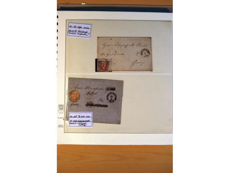 1852/66, gestempelte Sammlung inkl. einiger Briefe, dabei Mi.-Nr. 10aII mit 4-Ring-Versuchsstempel und Mi.-Nr. 18, 25, 36 ges