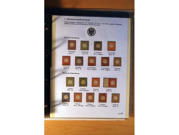 1872/75, große Brustschilde-Ausstellungs-Sammlung auf 83 Blättern, dabei viele Besonderheiten, u.a. raue Zähnung, fehlende Zä