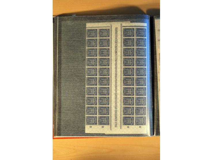 1915/23, 26 kpl. Bogen (16 verschiedene) und 3 Bogenteile ex Mi.-Nr. 102x-319bW sowie D77b, alles bessere Farben, postfrisch,