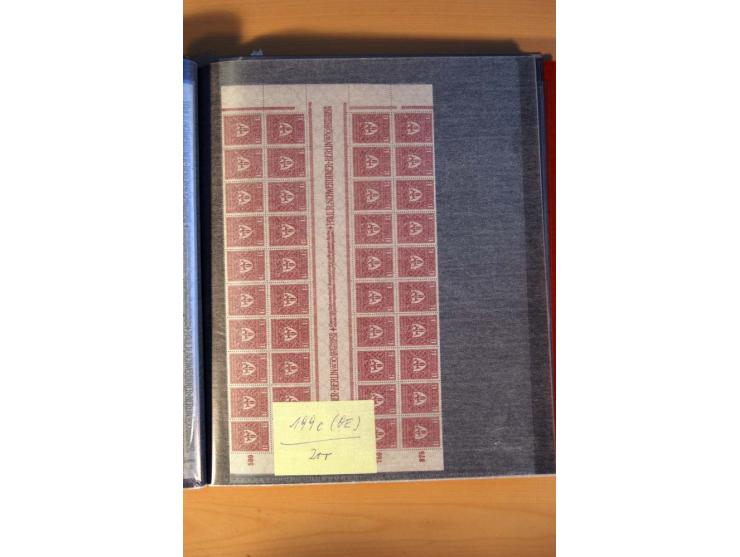 1915/23, 26 kpl. Bogen (16 verschiedene) und 3 Bogenteile ex Mi.-Nr. 102x-319bW sowie D77b, alles bessere Farben, postfrisch,