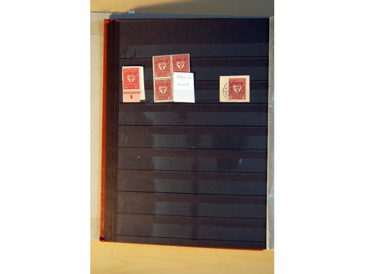 1916/23, ungebrauchte, postrische und gestempelte Sammlung, sehr spezialisiert mit einer Vielzahl an Besonderheiten wie Einhe
