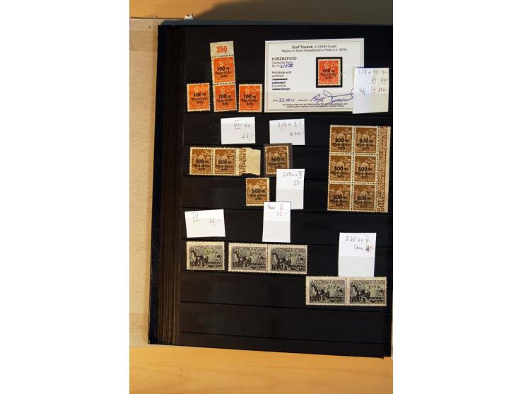 1916/23, ungebrauchte, postrische und gestempelte Sammlung, sehr spezialisiert mit einer Vielzahl an Besonderheiten wie Einhe