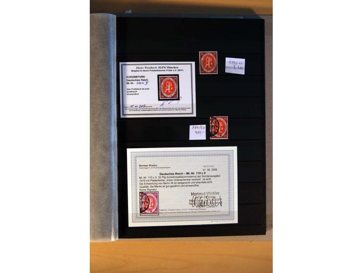 1916/23, ungebrauchte, postrische und gestempelte Sammlung, sehr spezialisiert mit einer Vielzahl an Besonderheiten wie Einhe