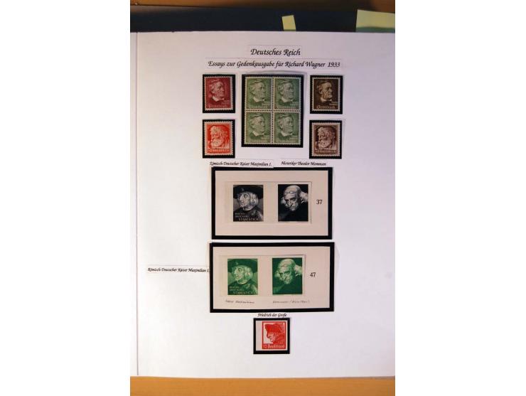 1933/45, umfangreiche postfrische und ungebrauchte Sammlung inkl. Dienstmarken mit vielen ungezähnten Marken, Teilzähnungen, 