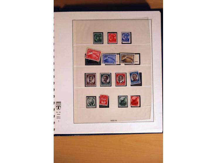 1933/45, postfrische und ungebrauchte Sammlung mit vielen postfrischen hochwertigen Sätzen, teils sign., sauber im Lindner-T-