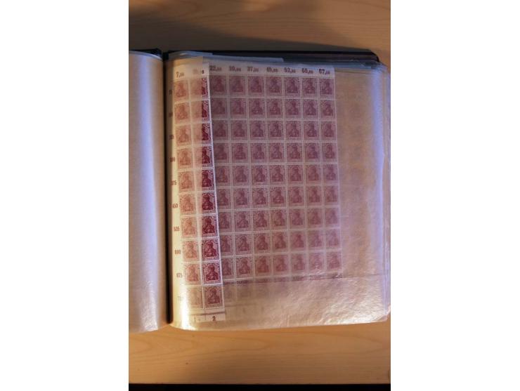 1919/23, Infla, postfrischer reichhaltiger Posten in Bogen und Bogenteilen