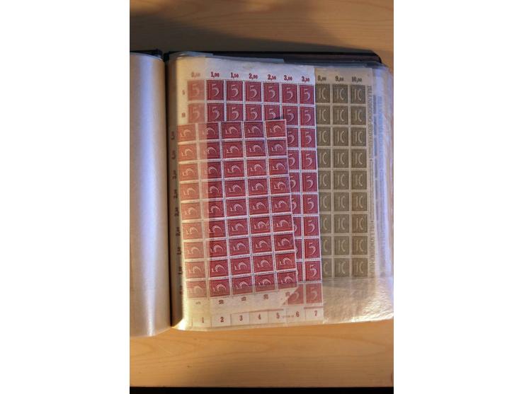 1919/23, Infla, postfrischer reichhaltiger Posten in Bogen und Bogenteilen