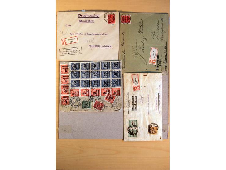 1920/23, umfangreiche Sammlung eingeschriebene Drucksachen mit über 100 Umschlägen und Karten, dabei viel Auslandspost inkl. 