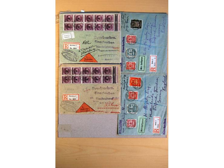1920/23, umfangreiche Sammlung eingeschriebene Drucksachen mit über 100 Umschlägen und Karten, dabei viel Auslandspost inkl. 