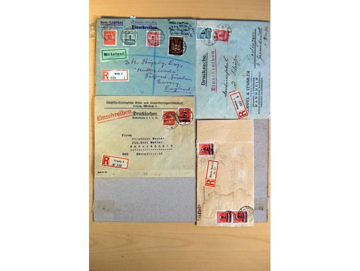 1920/23, umfangreiche Sammlung eingeschriebene Drucksachen mit über 100 Umschlägen und Karten, dabei viel Auslandspost inkl. 