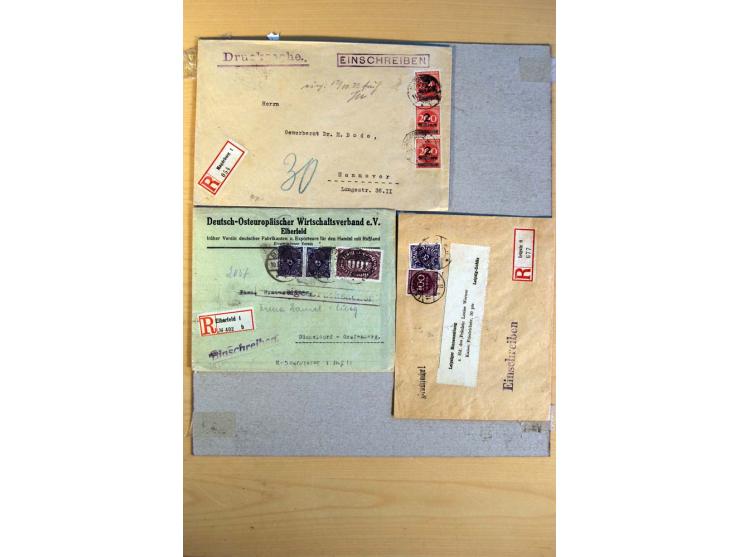 1920/23, umfangreiche Sammlung eingeschriebene Drucksachen mit über 100 Umschlägen und Karten, dabei viel Auslandspost inkl. 