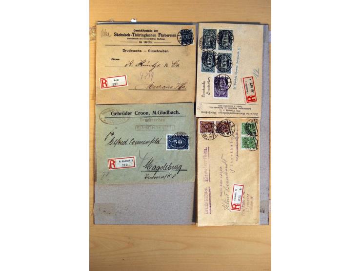 1920/23, umfangreiche Sammlung eingeschriebene Drucksachen mit über 100 Umschlägen und Karten, dabei viel Auslandspost inkl. 