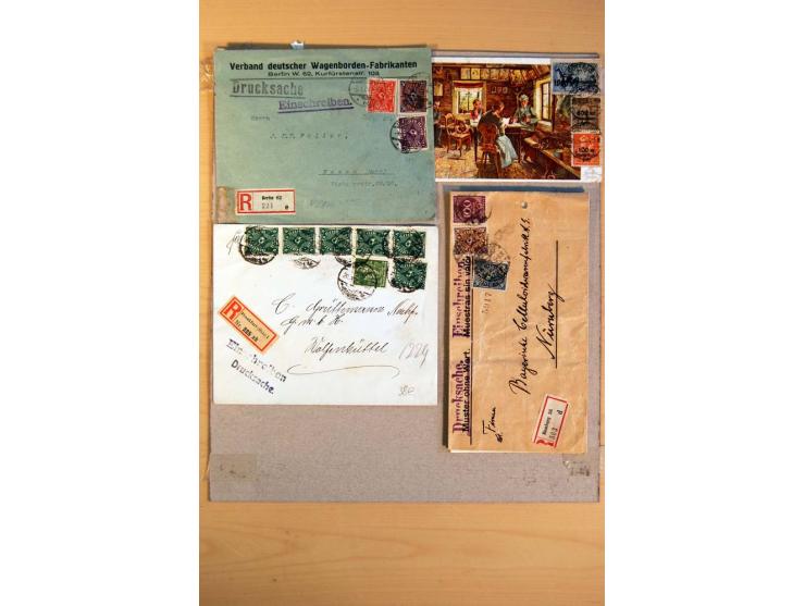 1920/23, umfangreiche Sammlung eingeschriebene Drucksachen mit über 100 Umschlägen und Karten, dabei viel Auslandspost inkl. 