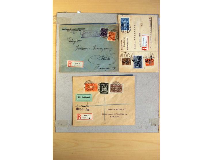 1920/23, umfangreiche Sammlung eingeschriebene Drucksachen mit über 100 Umschlägen und Karten, dabei viel Auslandspost inkl. 