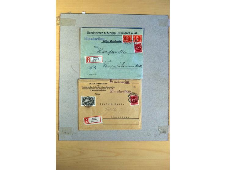 1920/23, umfangreiche Sammlung eingeschriebene Drucksachen mit über 100 Umschlägen und Karten, dabei viel Auslandspost inkl. 