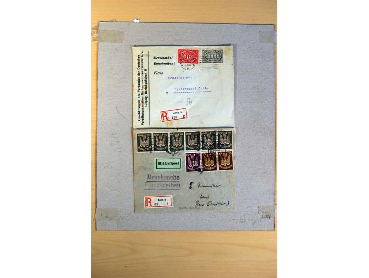 1920/23, umfangreiche Sammlung eingeschriebene Drucksachen mit über 100 Umschlägen und Karten, dabei viel Auslandspost inkl. 