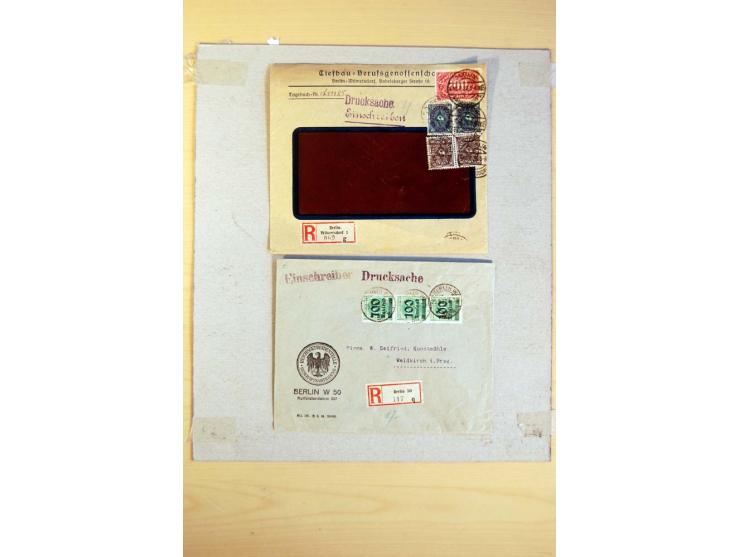 1920/23, umfangreiche Sammlung eingeschriebene Drucksachen mit über 100 Umschlägen und Karten, dabei viel Auslandspost inkl. 