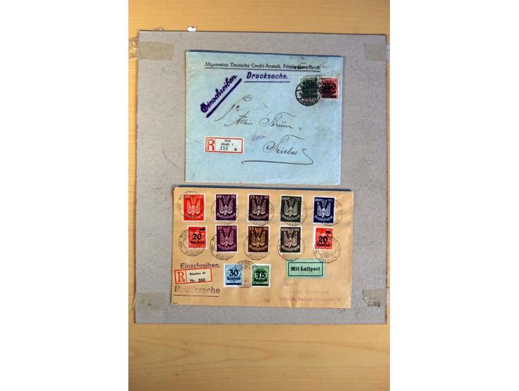 1920/23, umfangreiche Sammlung eingeschriebene Drucksachen mit über 100 Umschlägen und Karten, dabei viel Auslandspost inkl. 