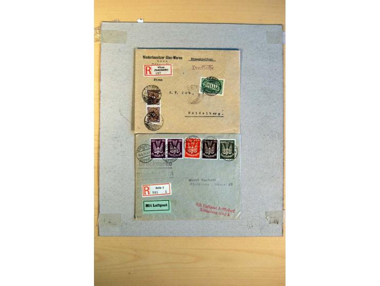 1920/23, umfangreiche Sammlung eingeschriebene Drucksachen mit über 100 Umschlägen und Karten, dabei viel Auslandspost inkl. 