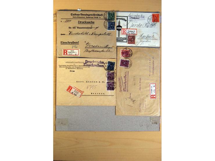 1920/23, umfangreiche Sammlung eingeschriebene Drucksachen mit über 100 Umschlägen und Karten, dabei viel Auslandspost inkl. 