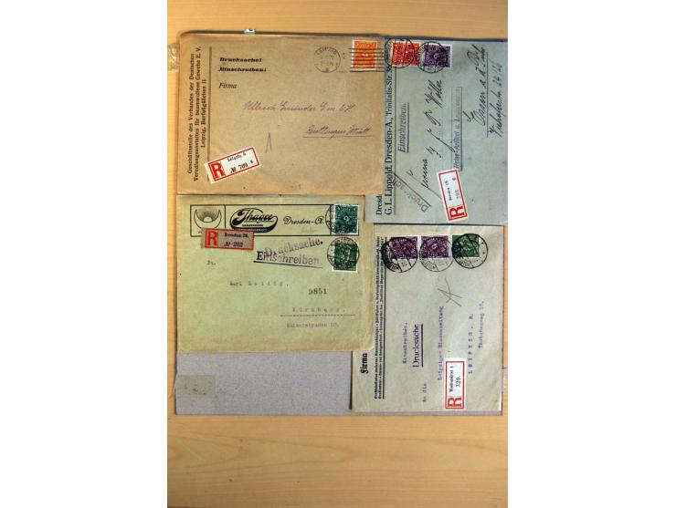 1920/23, umfangreiche Sammlung eingeschriebene Drucksachen mit über 100 Umschlägen und Karten, dabei viel Auslandspost inkl. 