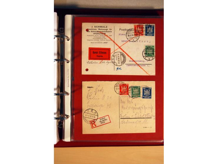1923/32, umfangreiche Sammlung mit einigen hundert Briefen und Karten, sauber nach Ausgaben sortiert mit vielen besseren Einz