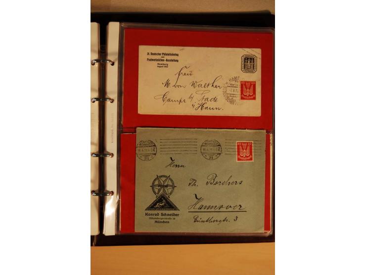 1923/32, umfangreiche Sammlung mit einigen hundert Briefen und Karten, sauber nach Ausgaben sortiert mit vielen besseren Einz