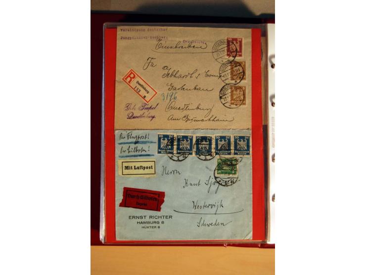 1923/32, umfangreiche Sammlung mit einigen hundert Briefen und Karten, sauber nach Ausgaben sortiert mit vielen besseren Einz