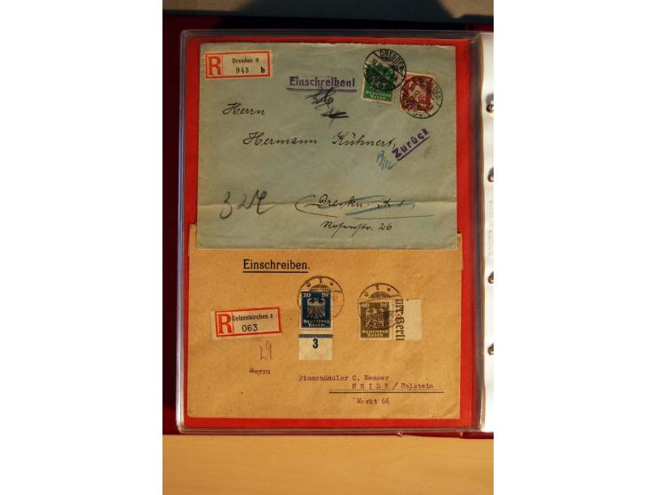 1923/32, umfangreiche Sammlung mit einigen hundert Briefen und Karten, sauber nach Ausgaben sortiert mit vielen besseren Einz