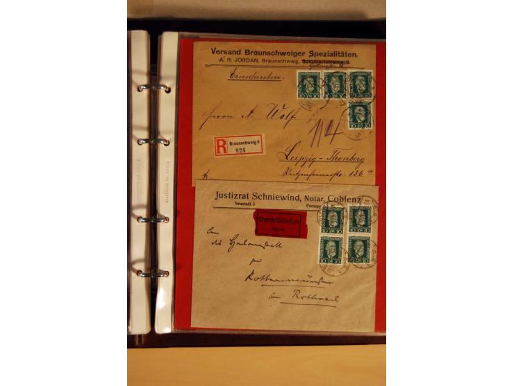 1923/32, umfangreiche Sammlung mit einigen hundert Briefen und Karten, sauber nach Ausgaben sortiert mit vielen besseren Einz