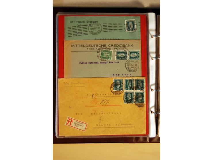 1923/32, umfangreiche Sammlung mit einigen hundert Briefen und Karten, sauber nach Ausgaben sortiert mit vielen besseren Einz