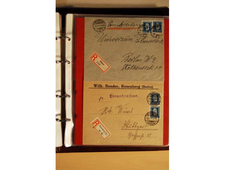 1923/32, umfangreiche Sammlung mit einigen hundert Briefen und Karten, sauber nach Ausgaben sortiert mit vielen besseren Einz