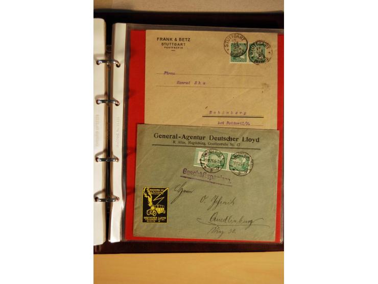 1923/32, umfangreiche Sammlung mit einigen hundert Briefen und Karten, sauber nach Ausgaben sortiert mit vielen besseren Einz