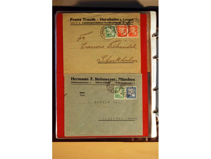 1923/32, umfangreiche Sammlung mit einigen hundert Briefen und Karten, sauber nach Ausgaben sortiert mit vielen besseren Einz