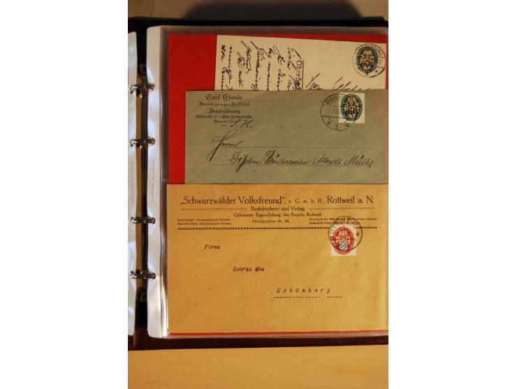 1923/32, umfangreiche Sammlung mit einigen hundert Briefen und Karten, sauber nach Ausgaben sortiert mit vielen besseren Einz