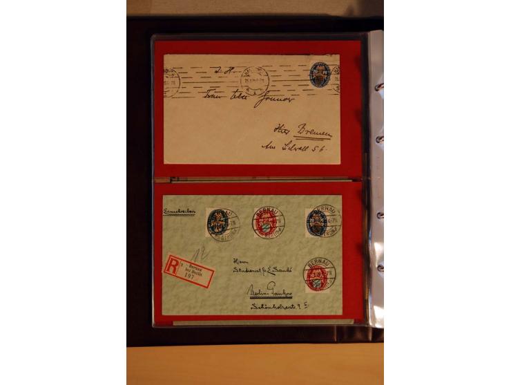 1923/32, umfangreiche Sammlung mit einigen hundert Briefen und Karten, sauber nach Ausgaben sortiert mit vielen besseren Einz