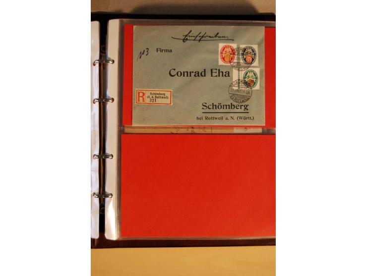 1923/32, umfangreiche Sammlung mit einigen hundert Briefen und Karten, sauber nach Ausgaben sortiert mit vielen besseren Einz