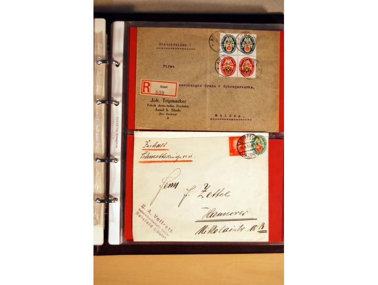 1923/32, umfangreiche Sammlung mit einigen hundert Briefen und Karten, sauber nach Ausgaben sortiert mit vielen besseren Einz