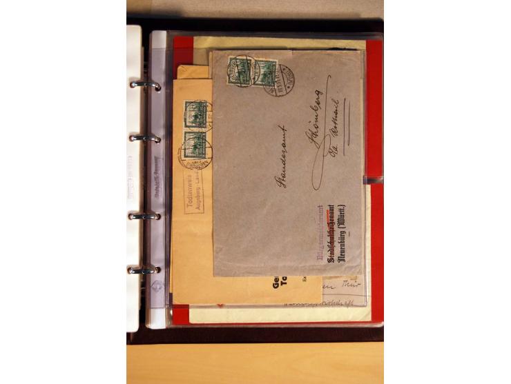 1923/32, umfangreiche Sammlung mit einigen hundert Briefen und Karten, sauber nach Ausgaben sortiert mit vielen besseren Einz